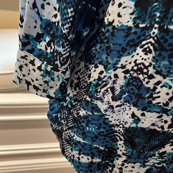 Apt 9 blouse dress work shirt top silky sz small V neck casual business blouse - Picture 4 of 8